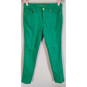 Celebrity Gold Green Skinny Pants Size 4 "Astro‎ Turf" Mid Rise Stretch
